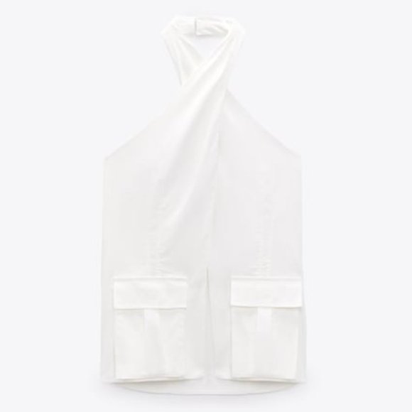 NWT ZARA OPEN BACK HALTER TOP SIZE M - Picture 2 of 4